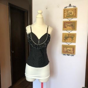 Super cute black ruffle tank